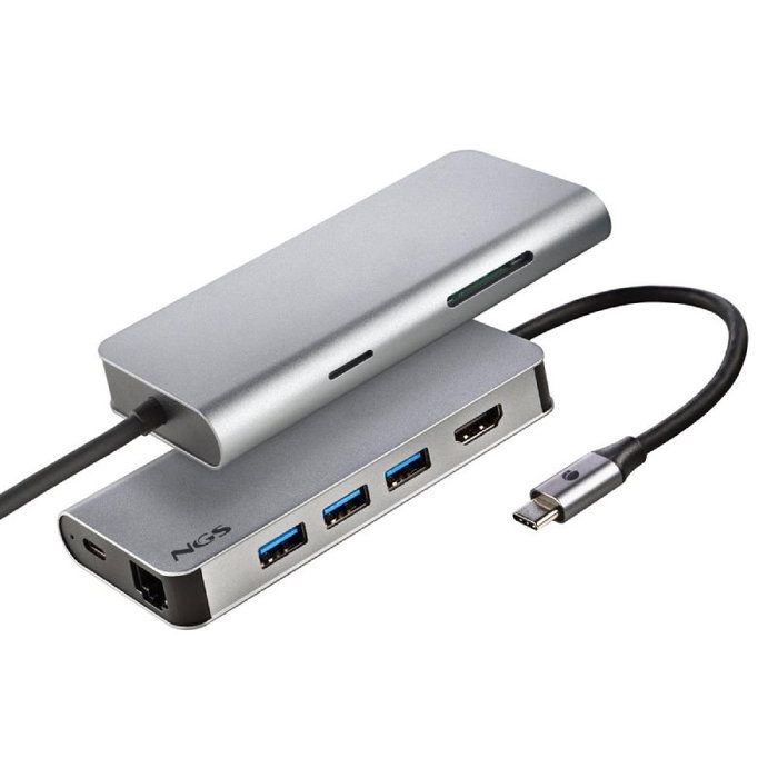 Ngs WonderDock8 Docking Station USB-C con 3x USB-A, USB-C, DP, HDMI, RJ45 y Lector SD